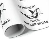 Orca Killer Whale tötet es lustig Geschenkpapier (Rolleneckpunkt)