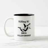 Orca Killer Whale tötet es lustig Zweifarbige Tasse (Links)