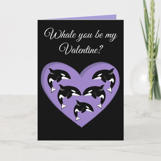 Orca Killer Whale Valentinstag Feiertagskarte (Vorderseite)