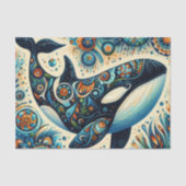 Orca Killer Whale Whimsical Nautical Decoupage Seidenpapier (Vorderseite)