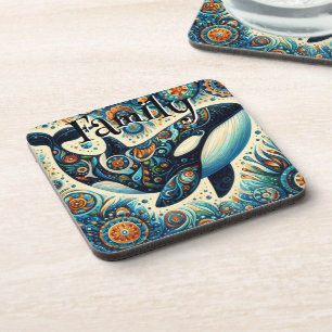 Orca Killer Whale Whimsical Nautical Personalisier Getränkeuntersetzer