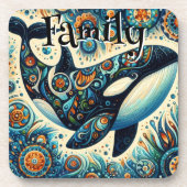 Orca Killer Whale Whimsical Nautical Personalisier Getränkeuntersetzer (Vorderseite)