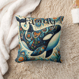 Orca Killer Whale Whimsical Nautical Personalisier Kissen