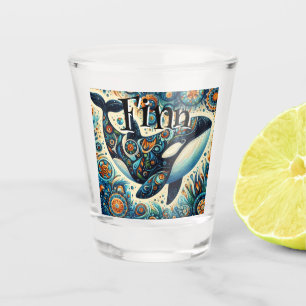 Orca Killer Whale Whimsical Nautical Personalisier Schnapsglas