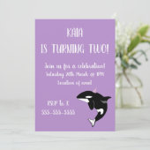 Orca Killer Whale zum Geburtstag Einladung (Stehend Vorderseite)