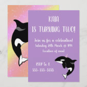 Orca Killer Whale zum Geburtstag Einladung (Vorne/Hinten)