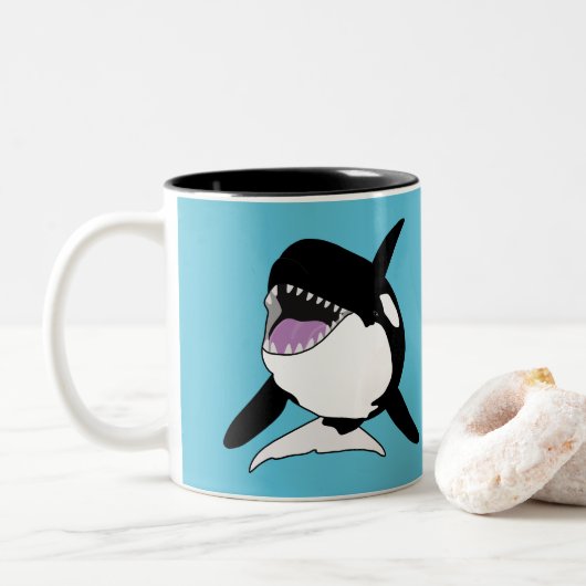 Orca Killer Whale Zweifarbige Tasse (Mit Donut)