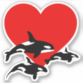 Orca Killer Whales Whale Lover Aufkleber (Vorderseite)