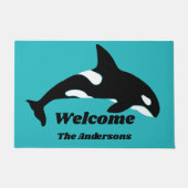 Orca Killer Wheer Aquamarin Blue Personalisiert Fußmatte (Vorderseite)