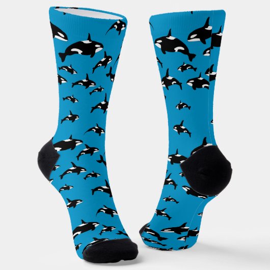 Orca Killers Whales Muster auf Blue Socken (Gewinkelt)