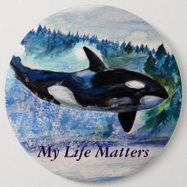 Orca Liebhaber Natur freundliches Abzeichen Button
