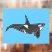 Orca Line Art Design Fensteraufkleber (Blatt 2)