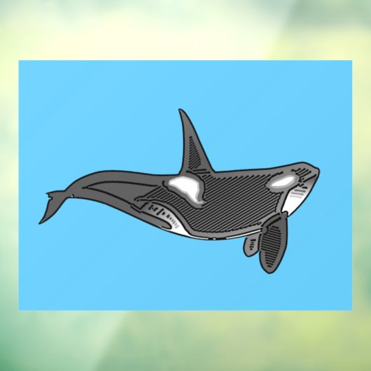 Orca Line Art Design Fensteraufkleber (Blatt 3)