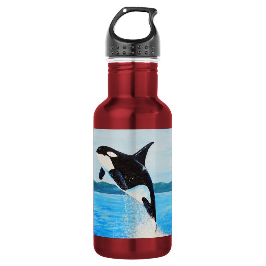 Orca-Malerei Edelstahlflasche (Vorderseite)