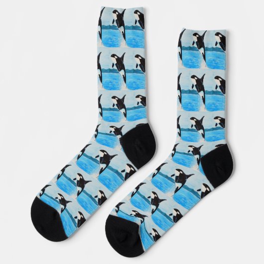 Orca-Malerei Socken (Linkes Detail)