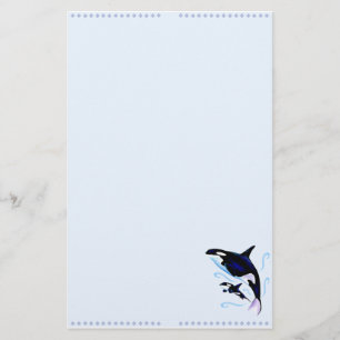 Orca-Mama und Baby-Briefpapier Briefpapier