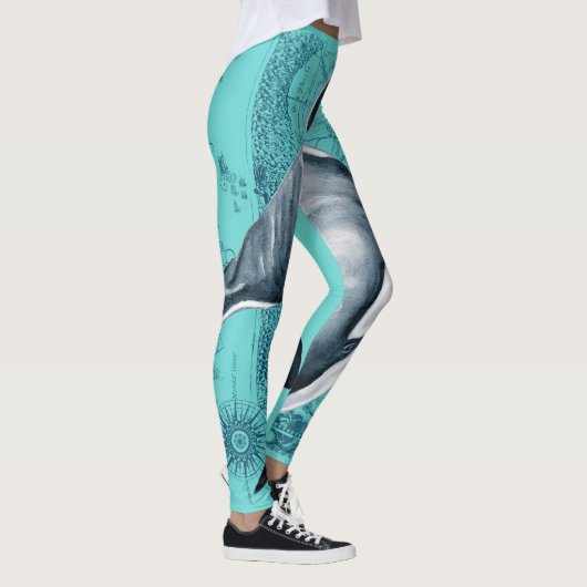 Orca Map Aquamarin Leggings (Rechts)