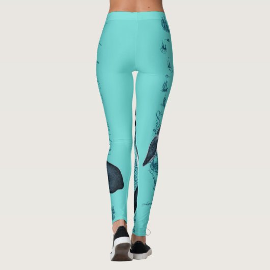 Orca Map Aquamarin Leggings (Rückseite)