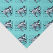 Orca Map Aquamarin Seidenpapier (Ausschnitt)