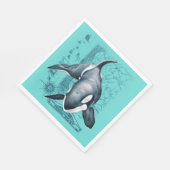 Orca Map Aquamarin Serviette (Ecke)