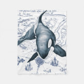 Orca Map Blue Fleecedecke (Vorderseite)
