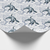 Orca Map Blue Geschenkpapier (Ecke)