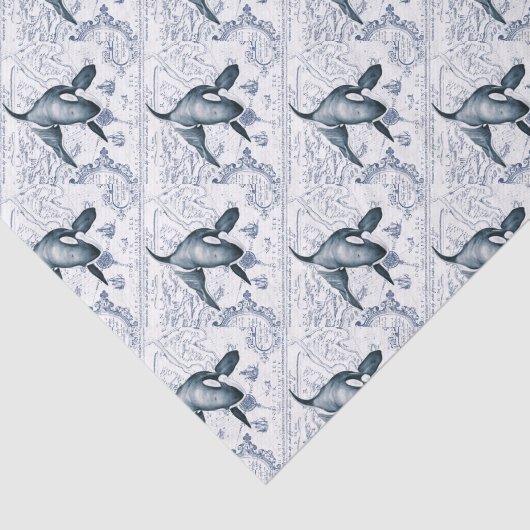 Orca Map Blue Seidenpapier (Ausschnitt)