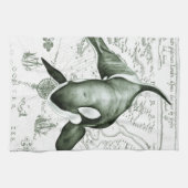 Orca Map Green Handtuch (Horizontal)