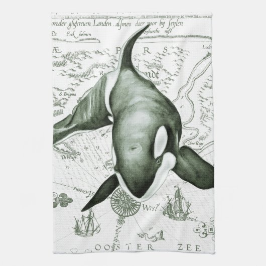 Orca Map Green Handtuch (Vertikal)