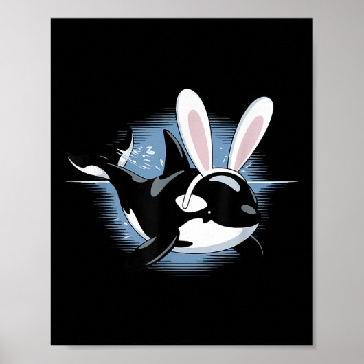 Orca mit Ohren Funny Oster Kinder Jungen Mädchen Poster (Vorne)