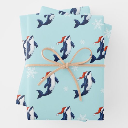 Orca mit Schneeflocken Geschenkpapier Set (Beispiel)