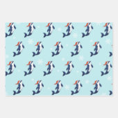 Orca mit Schneeflocken Geschenkpapier Set (Vorderseite 3)