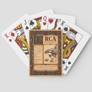 Orca, mittelalterliche Bestiarien-Kunst Spielkarten