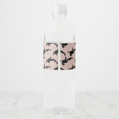 Orca-Muster: rosa Wasserflaschenetikett (Rückseite)