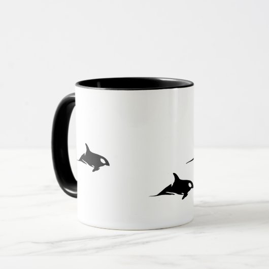 Orca Mutter und zwei Kälber Tasse (Vorderseite Links)