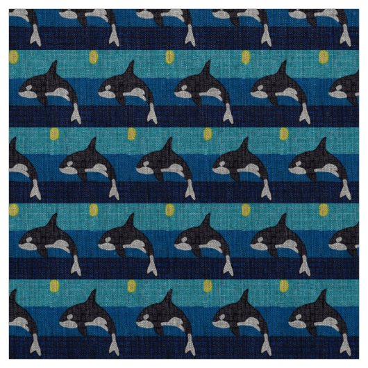 Orca - Natürliches Leinengewebe Stoff (Muster)