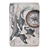 Orca Nautical Compass Badematte (Vorderseite Vertikal)