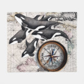 Orca-Nautikkompass Fleecedecke (Vorderseite (Horizontal))