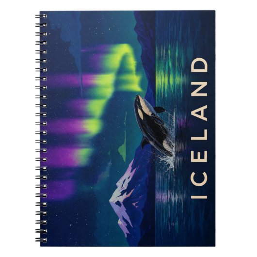 Orca Nordlichter Island Aurora Notizblock (Vorderseite)