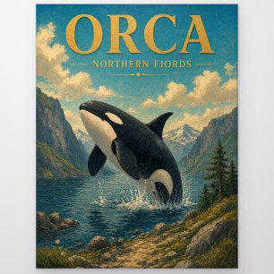 Orca Northern Fjords Aquarell GeoSaga Postkarte