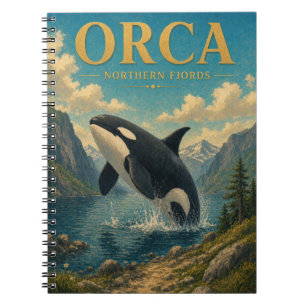 Orca Northern Fjords Watercolor GeoSaga Notizblock