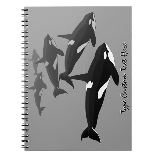Orca Notebook Personalisiert Killer Whale Journal Notizblock (Vorderseite)