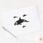 Orca Ovaler Aufkleber (Umschlag)