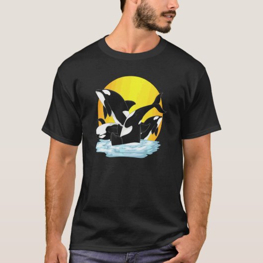 Orca-Ozeantier Mörderwal Schwitz T-Shirt (Vorderseite)