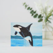 Orca Painting Postkarte (Stehend Vorderseite)