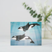 Orca Pair Postkarte (Stehend Vorderseite)