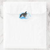Orca Playing Runder Aufkleber (Tasche)