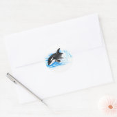 Orca Playing Runder Aufkleber (Umschlag)