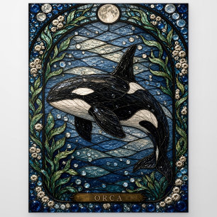 Orca Polar Strait Illumina Buntglas Postkarte
