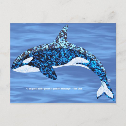 Orca Positive Thinking Postcards Feiertagspostkarte (Vorderseite)